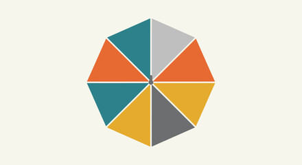 Fototapeta premium Multicolor Pie Chart Segments Graphic.
