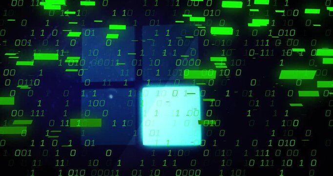 2x2 tile group centering alternating tile lighting sparking green bits stream masking tiles in tech