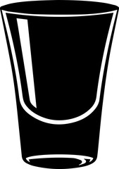 Bold shot glass illustration for bar menus and graphic designs needing a minimalist drink element featuring a high contrast black and white style © Ahsan