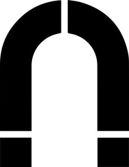 Fototapeta premium Sleek magnet illustration for science education or attracting customers to your business with captivating modern black and white design