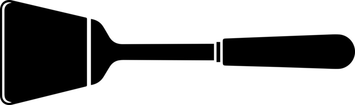 Sleek black spatula silhouette, essential kitchen tool for culinary professionals and home chefs creating delicious meals.