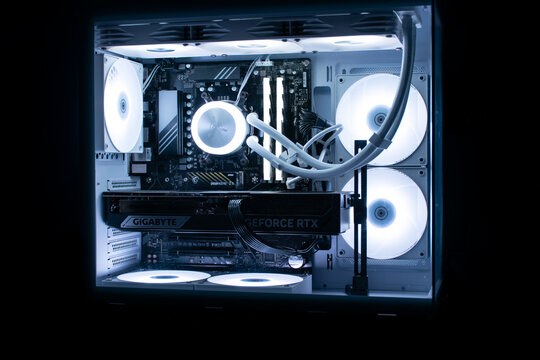 Gaming PC with White RGB lighting
