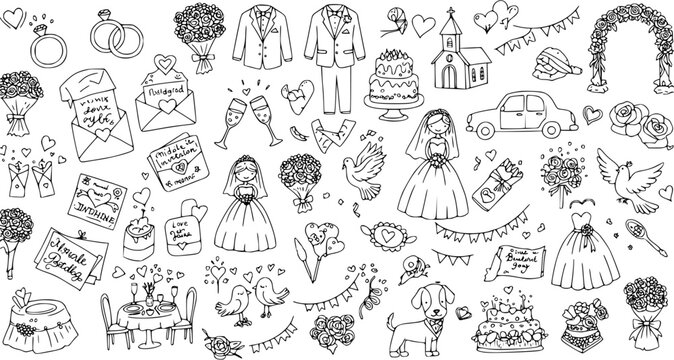 Wedding Doodles: A Collection of Hand-Drawn Wedding Icons