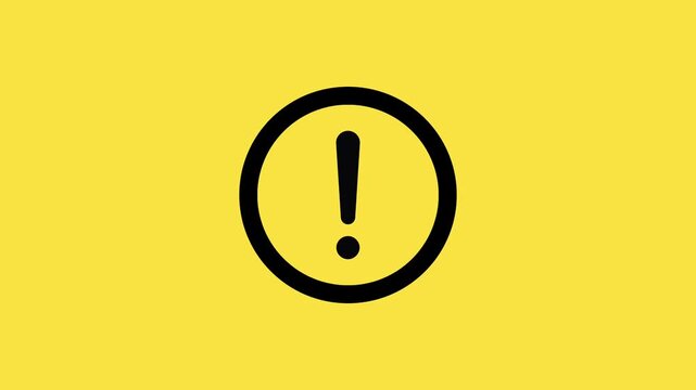 Warning Exclamation Mark Icon Footage Video. Yellow Warning Alert Animation. 