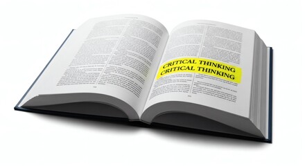 Fototapeta premium Critical Thinking Highlighted in Open Book