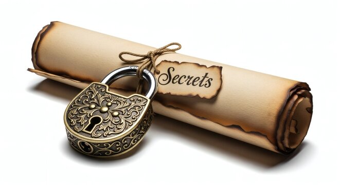 Locked Secrets on Old Parchment Scroll