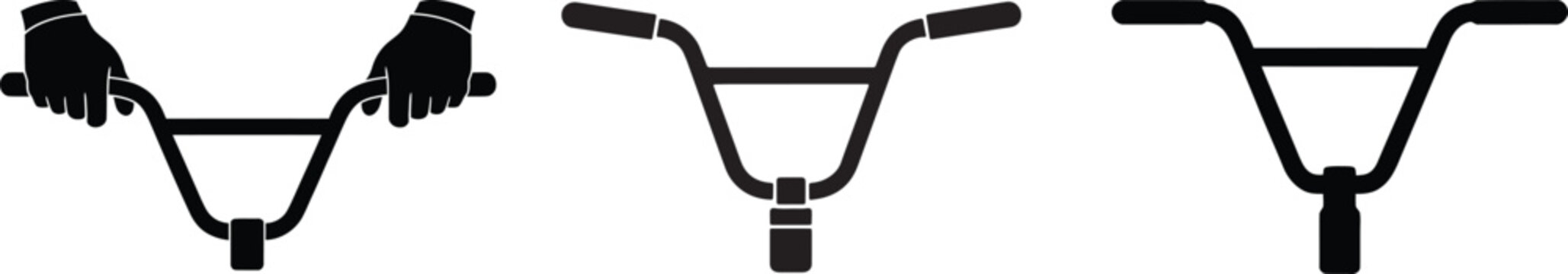 Minimalist BMX Bicycle Handlebar Vector Icon Illustration for Sports and Cycling Design Project