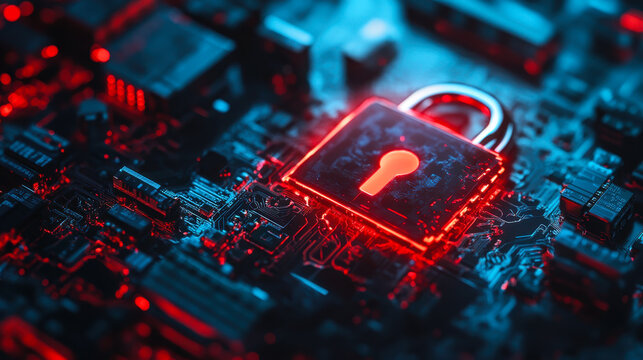 Background of the lock shape of cybersecurity and privacy concepts, 3d rendering