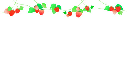 Fototapeta premium Cute strawberry frame vector