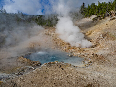 Thermal landscape at Yellowstone National Park.