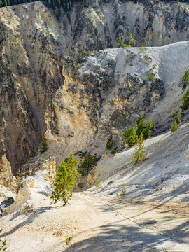 The landscape of the Grand Canyon at Yellowstone National Park.