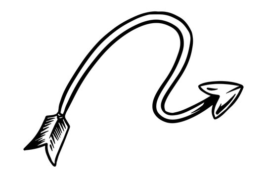 Pop art bent arrow sticker with a white border design element