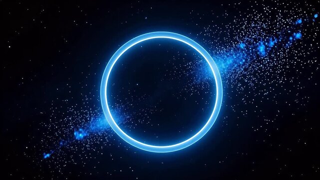 Blue glowing circle in space