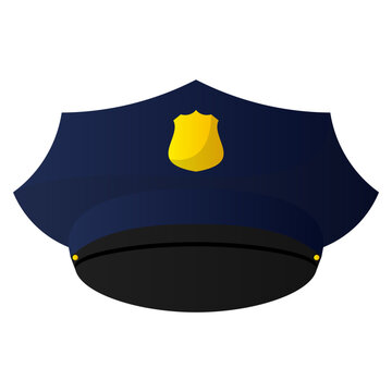 Police Hat with Gold Emblem
