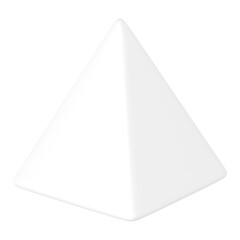 Fototapeta premium 3D white pyramid png, geometric shape clipart, transparent background
