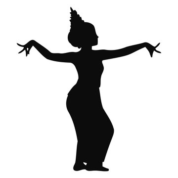 Traditional Southeast Asian Apsara Dancer Silhouette in Graceful Pose