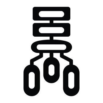 Simple black icon of database schema or flowchart diagram element  isolated on white background icon