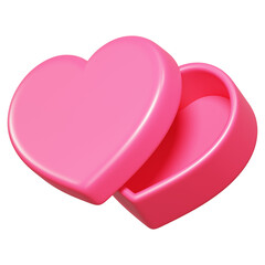 Fototapeta premium Pink heart box png, 3D Valentine's gift, transparent background