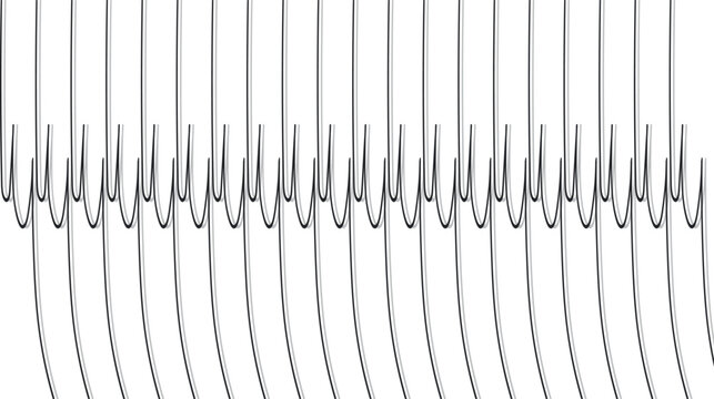 Texture in the form of parallel curving lines with sharp ends. Part of fence. 