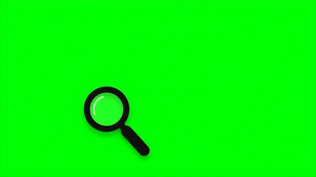Magnifying Glass Icon for Search and Find on Green Screen
