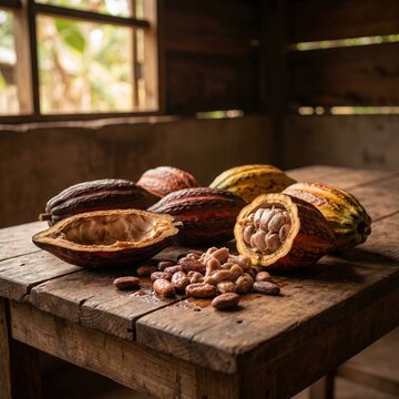 Cacao Beans Fermentation Close-up