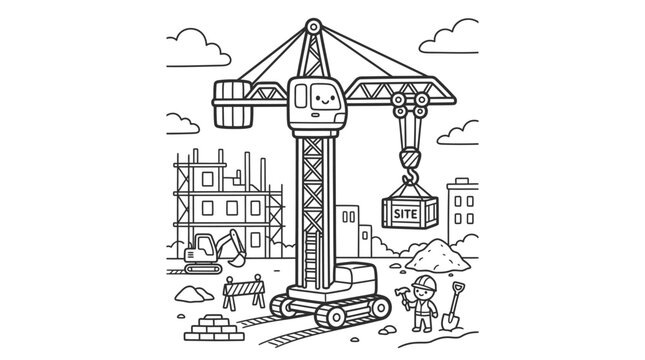 Cranes at a construction site.