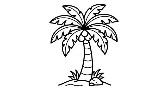 Detailed drawing of a palm tree.