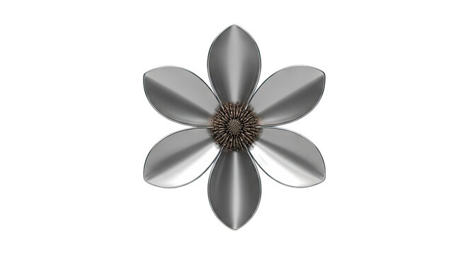 Silver Flower with Metallic Center