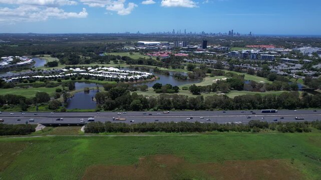 Robina Area On The Gold Coast In Queensland, Australia - Drone Shot