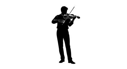 Fototapeta premium Violin Player Silhouette