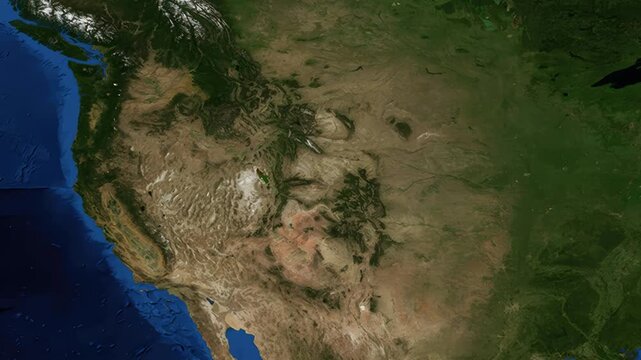 Satellite Zoom Animation From World Map To Boise Idaho USA