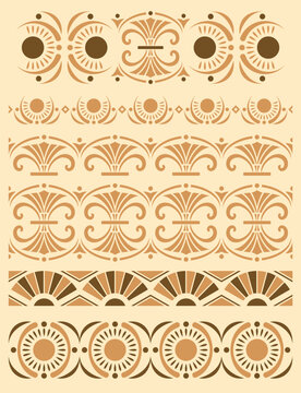 Egyptian border decoration. Egyptian seamless border illustration  