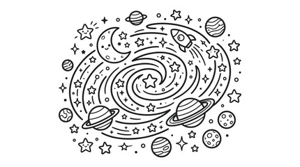 Black and white starry night space. © Kebo