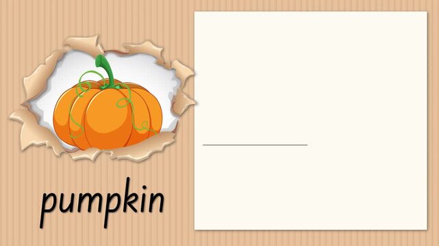 Educational Alphabet Animation for Letter P with Pumpkin Illustration