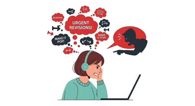 Client Demands: Remote Worker Navigates Aggressive Requests and Constant Revisions