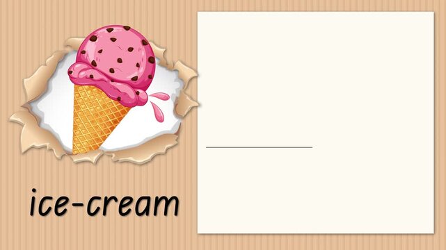 Educational Alphabet Animation for Letter I with Ice Cream Illustration