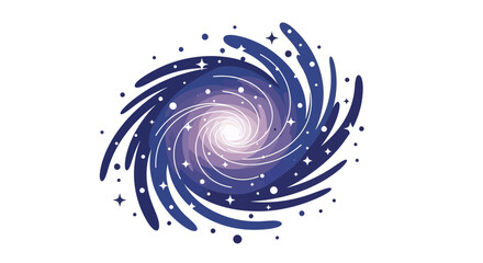 Abstract Swirling Galaxy with Stars, Cosmic Spiral, Universe Illustration © Alis