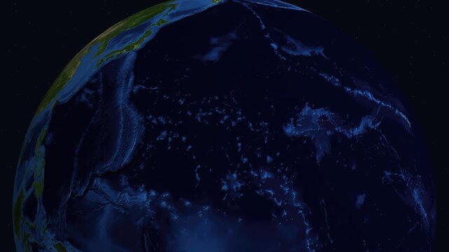Satellite Zoom Animation to Abu Dhabi and Middle East Night Lights