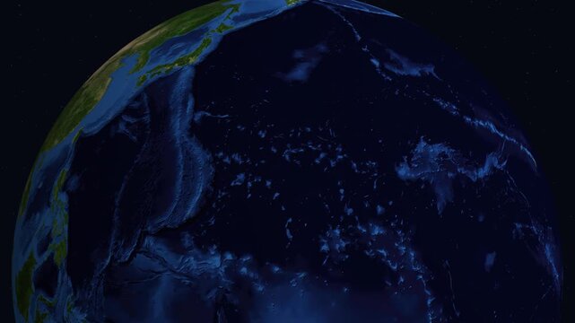 Satellite Zoom from Space to Night City Lights in Doha Qatar