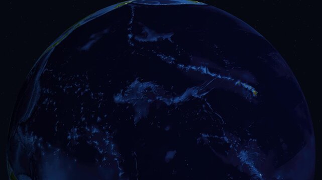 Satellite Zoom Animation from Space to Manama Bahrain at Night