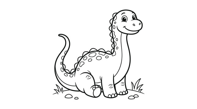 Smiling Cartoon Dinosaur Closeup View.