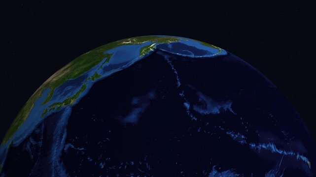 Earth Zoom Animation to Night View of Minsk Belarus and Eastern Europe