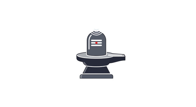 Lord Shiva Lingam, Hindu religious symbol, abstract flat design
