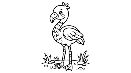 Coloring book dodo bird illustration. © Suro