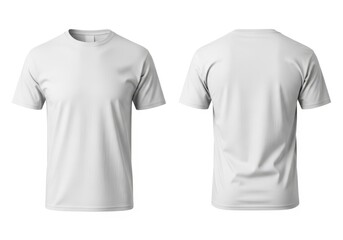 Naklejka premium A white t-shirt displayed from the front and back on a plain white background.
