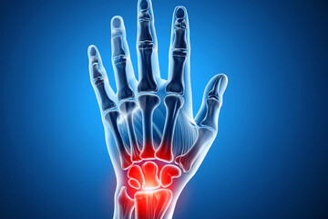 Naklejka premium Scientific medical illustration explaining wrist anatomy and physical well being 