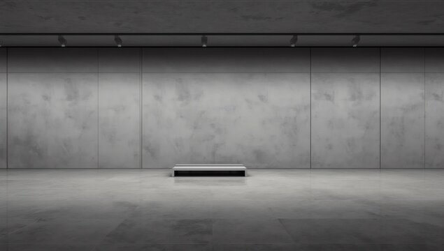 Modern exhibition hall with white billboard 