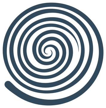 Hypnotic Spiral Design with Revolving Concentric Circles in Dark Teal Blue on White Background