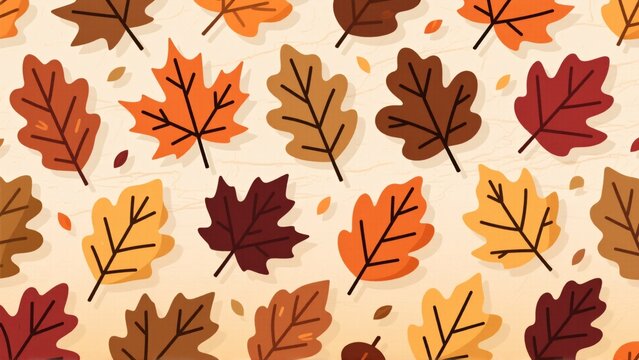 autumn leaves seamless pattern