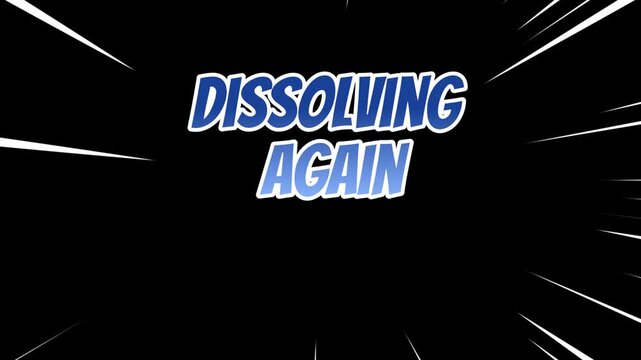 The descriptive phrase 'Dissolving Again' appears with a dynamic, energetic backdrop.